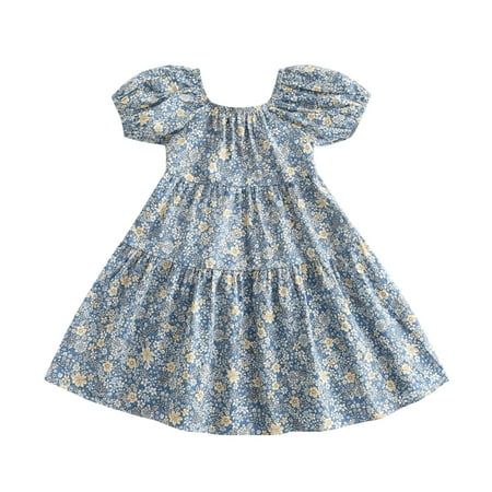 Size: 90 Recommended Age: 1-2 Years Bust: 48cm/18.90'' Length: 50cm/19.69'' Size: 100 Recommended Age: 2-3 Years Bust: 54cm/21.26'' Length: 54cm/21.26'' Size: 110 Recommended Age: 3-4 Years Bust: 56cm/22.05'' Length: 56cm/22.05'' Size: 120 Recommended Age: 4-5 Years Bust: 58cm/22.83'' Length: 57cm/22.44'' Size: 130 Recommended Age: 5-6 Years Bust: 62cm/24.41'' Length: 60cm/23.62'' Size: 140 Recommended Age: 6-7 Years Bust: 64cm/25.20'' Length: 62cm/24.41'' Machine Wash Elegant girls dress ,comfortable and soft . Style: Casual,Elegant,Cute Dress for kids. Combine style with comfort in this beautiful dress. Everyone is going to want to give a second look when your kids rocking this Princess dress! Flowy dress for kids, suitable for Casual, Wedding, Beach, Party, Dance, School, Holiday etc. P Small Girls Dress, Long Sleeve Holiday Dress, Dresses For Wedding Party, Easter Clothes, Floral Skirt Summer, Floral Print Party Dress, Girls Cotton Dresses, Girls Spring Dresses