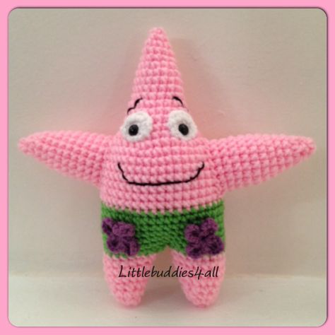 Amigurumi Patrick Star crochet Crocheted Patrick Star, Crochet Patrick Star Keychain, Patrick Star Cross Stitch, Patrick Crochet, Patrick Starfish, Star Crochet, Patrick Star, Spongebob Squarepants, Crochet Dolls