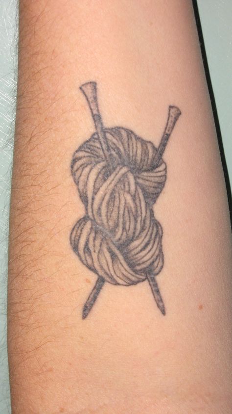 knitter tattoo - Google Search                                                                                                                                                                                 More Knitter Tattoo, Wool Tattoo, Crochet Tattoos, Knitting Tattoos, Yarn Tattoo, Knitting Tattoo, Crochet Tattoo, Needle Tattoo, Baby Knitting Patterns Free