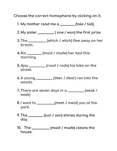 Homonyms Worksheet, Homophones Worksheets, Worksheets For Grade 3, Spelling Test, Confusing Words, English Grammar Worksheets, 2nd Grade Worksheets, Grammar Worksheets, Educational Worksheets