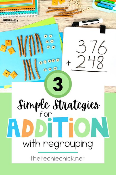 3 Simple Strategies for Teaching 3-Digit Addition with Regrouping Addition With Regrouping Activities, Regrouping Activities, Regrouping Addition, Addition With Regrouping, Math Madness, Ela Activities, Homeschool Math, 3rd Grade Math, Digital Activities