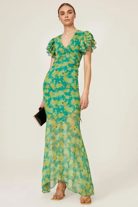 Palmera Maxi by De La Vali for $85 - $100 | Rent the Runway French Wedding Guest, Vali Dress, Mixing Prints Fashion, Short Sleeve Bridesmaid Dress, Wrap Dress Bridesmaid, Summer Formal, Anna Dress, Glad Rags, Tuscany Wedding