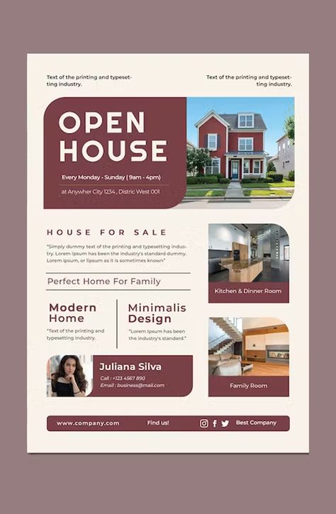 House For Sale Flyer Template PSD House Sale Poster Design, House Sale Poster, Flier Designs, Open House Flyer, Inmobiliaria Ideas, Promo Flyer, Real Estate Marketing Design, Flyers Design, Flyer Design Layout