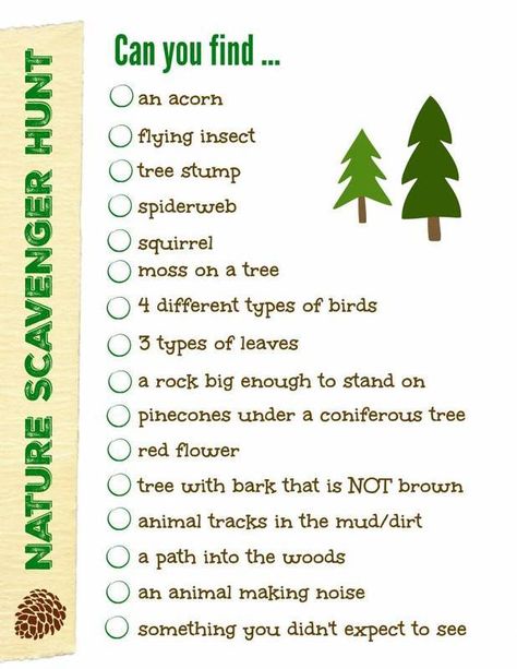 Outdoor Nature Scavenger Hunt {w/free printable!} - Edventures with Kids Scavenger Hunt List, Nature Scavenger Hunt, Kids Hunting, Scavenger Hunt Birthday, Outdoors Birthday Party, Scout Activities, Outdoor Birthday, Scavenger Hunt For Kids, Scout Camping