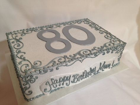 80th Birthday Sheet Cake, 80th Birthday Cake For Grandma, Cake Airbrushing, Sheet Cake Ideas, Birthday Sheet Cake, Full Sheet Cake, 80th Birthday Cake, Vanilla Sheet Cakes, Half Sheet Cake