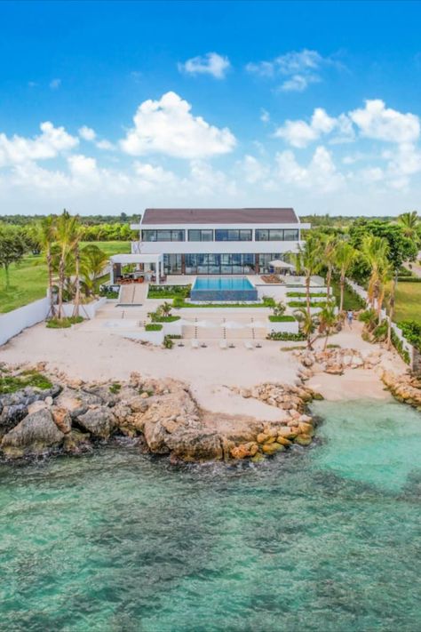 An oceanfront villa with a private beach in the Dominican Republic has hit the market for $27.5 million. The property is located in the Casa de Campo resort community in La Romana, about 80 miles east of Santo Domingo, the country’s capital. The 25,000-square-foot residence is set on more than an acre of land and has 12 bedrooms and 12 bathrooms, making it “a dream Caribbean property” for a friends or family retreat. Beach List, Family Villa, Waterfront Property, Private Beach, The Dominican Republic, Boat Rental, Tourist Destinations, Lake View, Dominican Republic