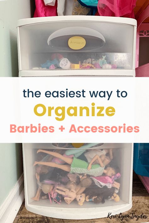 How To Organize Doll Clothes, Organizing Barbie Accessories, How To Organize Barbies, Barbie Clothes Organization, Organizing Barbies Storage Ideas, How To Organize Barbie Stuff, Organizing Barbie Stuff, Organize Barbie Stuff, Barbie Doll Organization Ideas