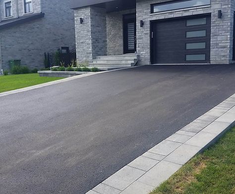 Driveway Paving | Acres Paving & Interlock | Oshawa Concrete Border, Driveway Border, Paving Driveway, Asphalt Driveway, Driveway Paving, Interlocking Bricks, Concrete Driveways, Front Entrances, Restoration Services