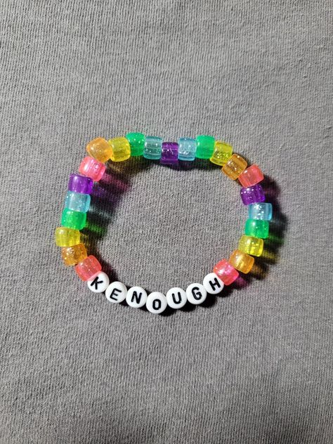 Barbie Kandi, Kandi Bracelets Matching, Matching Kandi Bracelet Ideas, Weird Bracelets, Funny Beaded Bracelets, Bead Bracelet Words Ideas Bad, Funny Kandi Bracelets, Kandi Singles Ideas, Kenough Barbie