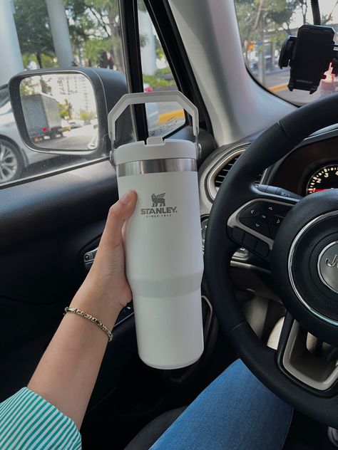 Fav Stanley type, check out my amazon link Stanley Sippy Cup, Stanley Water Bottle Flip Straw, Cute Sippy Cups, Cooperate Baddie, White Stanley, Stanley Bottle, Water Bottle Flip, Stanley Water Bottle, Stanley Iceflow