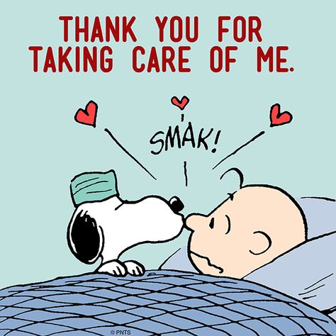 Thank you for taking care of me. Chemistry Cat, Charlie Brown Quotes, Woodstock Snoopy, Snoopy Cartoon, Snoopy Funny, Peanuts Cartoon, Snoopy Quotes, Adventure Time Finn, Snoopy Pictures