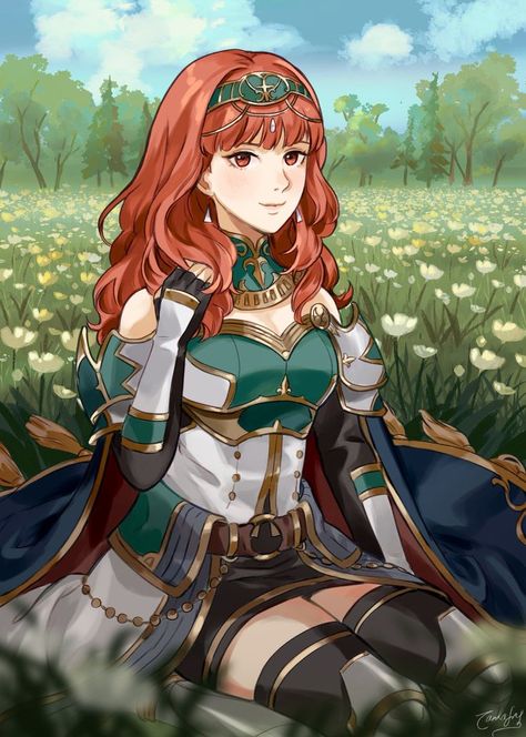 Celica Fire Emblem, Fire Emblem Characters, Favourite Characters, You're Amazing, Character Design References, Flower Field, Design Reference, Fire Emblem, Danganronpa