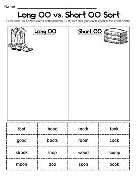 Short Oo Activity Pack 058 Aw Words, Oo Sound, Check For Understanding, Teaching Emotions, Christmas Math Worksheets, Word Sort, Reading Tutoring, First Grade Phonics, Teaching Posters