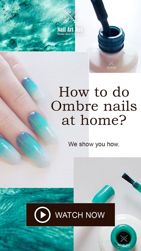 How To Create Ombre Nails, How To Do Gel Nail Designs At Home, Easy Gel Polish Nail Designs Diy, Diy Gel Ombre Nails, Ombré Gel Polish, How To Put On Nail Stickers, How To Fade Nail Polish Ombre, Ombre Nail Techniques, How To Gel Ombre Nails