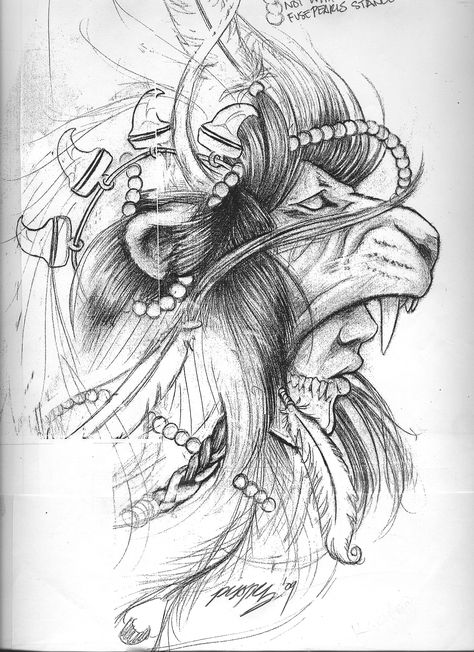 Lion Headdress by Pisopez on DeviantArt Lion Headdress, Headdress Tattoo, Lion Sketch, Tattoo Lion, Ink Inspiration, Indian Tattoo, Detailed Tattoo, Warrior Tattoo, Traditional Tattoo Flash