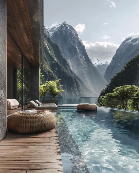 Beautiful Hotels & Resorts | Wake up to the breathtaking beauty of New Zealand in this beautiful villa, by @sunt_mrr 🇳🇿🤩 Send this to someone who’d love to stay at... | Instagram Luxury Closets, Closets Design, Best Home Design, New Zealand Houses, Budget Friendly Travel, Luxury Closets Design, Brick Exterior House, Beautiful Villas, Bathroom Remodeling