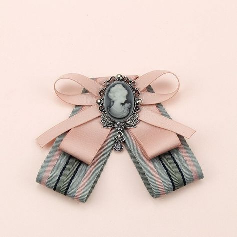 Shirt Collar Pins, Ribbon Bow Tie, Pins And Brooches, Coco Chanel Mademoiselle, Ribbon Brooch, Fabric Brooch, Leather Anniversary, Paper Gifts Anniversary, Collar Pins