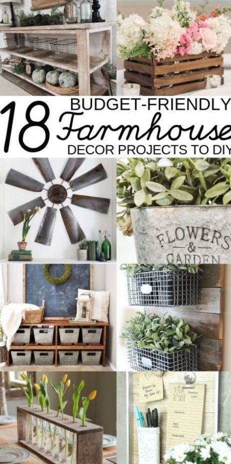 Easy DIY Farmhouse Decor Ideas Using Dollar Store Items. These cheap DIY rustic decor projects are perfect for your fixer upper style home. #Farmhouse #FarmhouseDIYS #DIYFarmhouseProjects #DIYFarmhouseCrafts #decoration #homedecoration #homedecor Diy Farmhouse Decoration, Industrial Farmhouse Decor, Diy Rustic Home, Diy Rustic Decor, Dream Interior, Farmhouse Decor Ideas, Vintage Farmhouse Decor, Fixer Upper Style, Top Furniture