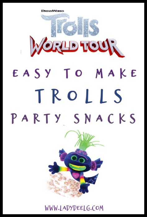 Trolls Party Food, Banana Sushi Rolls, Rainbow Popcorn, Ninja Turtles Birthday Party, Trolls Party, Birthday Party Snacks, Trolls Birthday Party, Popcorn Party, Troll Party