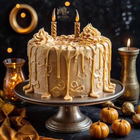 Butterbeer Cake, Peach Pie Bars, Caramel Brownies Recipe, Cream Cheese Cupcakes, British Desserts, Butterscotch Sauce, Banana Cheesecake, Harry Potter Food, Caramel Brownies