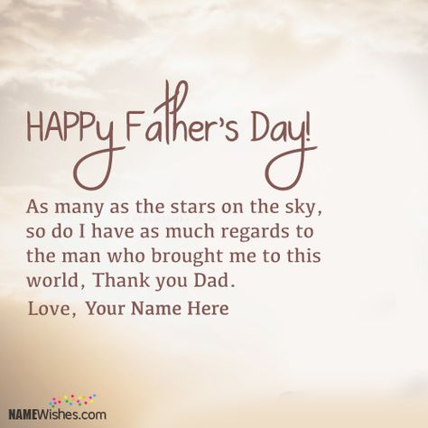 Happy Fathers Day Wishes. Celebrate Father's Day by wishing her in unique way and making him feel how important he is. Write name on beautiful Father's Day Wishes. Fathers Day Message From Daughter, Farhers Day Quotes, Happy Fathers Day Wishes, Fathers Day Message, Happy Fathers Day Wallpaper, Step Dad Quotes, Fathers Day Images Quotes, Happy Fathers Day Photos, Fathers Day Post