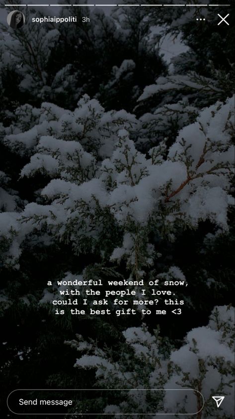 Snow Aesthetic Caption, Snow Quotes Instagram, First Snow Instagram Story, Snow Insta Story, Winter Season Captions, Winter Instagram Captions, Best Self Quotes, Beach Instagram Pictures, Instagram Picture Quotes