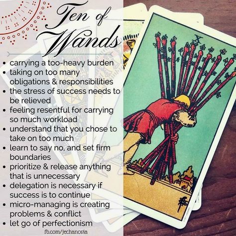 Ten Of Wands Tarot Meaning, Tarot Secrets, 10 Of Wands, Ten Of Wands, Tarot Advice, Tarot Cards Major Arcana, Tarot Reading Spreads, Learning Tarot, Tarot Interpretation