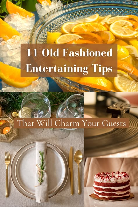 Maximize charm at your next gathering with these 11 old fashioned tips for entertaining. You’ll find these top notch tips are worth reviving. Hostess Meal Ideas, Dinner Party Hosting Tips, Mystery Food Dinner Party, Dinner Party Etiquette, Christmas Dinner Hosting Ideas, Best Hosting Meals, Dinner Party Tips, Hosting Tips Entertaining, Hosting On A Budget