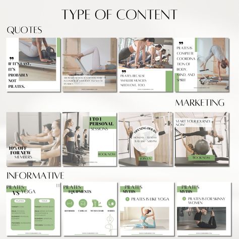 Pilates Coach Instagram Template, IG Post for Pilates Instructor, Social Media Content for Pilates Studio, Health & Wellness Canva Template - Etsy UK Pilates Social Media, Coach Instagram Template, Contentment Quotes, Pilates Equipment, Coach Instagram, Pilates Instructor, Pilates Studio, Wish You The Best, Social Media Templates