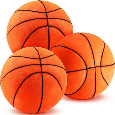 PRICES MAY VARY. What You Will Obtain: you will gain 3 pieces of basketball toys for boys, measuring about 7.87 inches/ 20 cm in diameter, suitable size and enough quantities meeting your various demands, and you can play for a long time without getting bored Soft and Comfortable: this plush basketball is made of plush material, and the inside of the filled football pillow is made of PP cotton, soft and comfortable, not easy to break; They can protect the safety when playing and can bring you a Basketball Pillow, Basketball Room Decor, Basketball Toys, Football Pillows, Basketball Room, Holiday Bedroom, Mini Basketballs, Teen Decor, Sports Balls