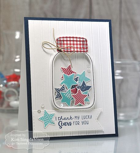 CC Lucky Stars Paper Jar, Patriotic Cards, Mason Jar Cards, Bff Gifts Diy, Group Ideas, Cool Paper Crafts, Taylored Expressions, Curtain Call, Love Stamps