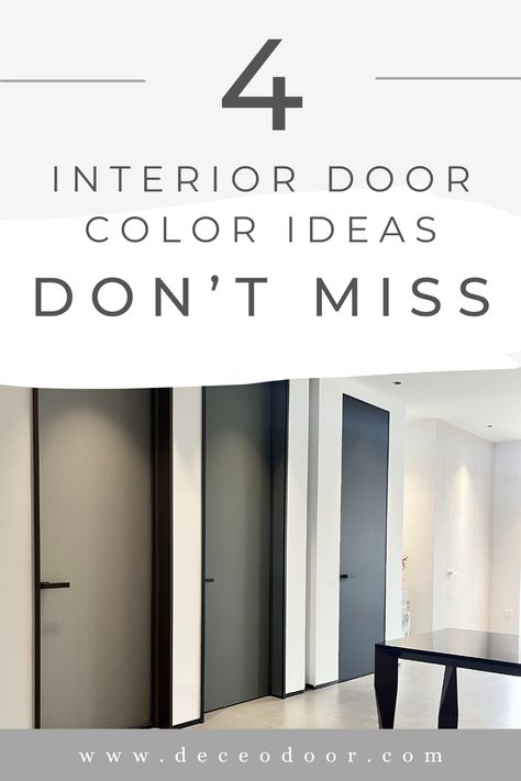 Check out these amazing interior door ideas from DECEO, the colors we choose for our interior doors are emerging as a key element in home decor. In this article, we will explore four innovative interior door color ideas for 2024 that promise to add a touch of modernity and elegance to your home. Japandi Door Color, Best Indoor Door Colors, Contrast Interior Door Color, Modern House Interior Doors, What Color Should I Paint My Interior Doors, Doors And Walls Same Color, Floor And Door Color Combination, Best Colors For Interior Doors, Internal House Doors