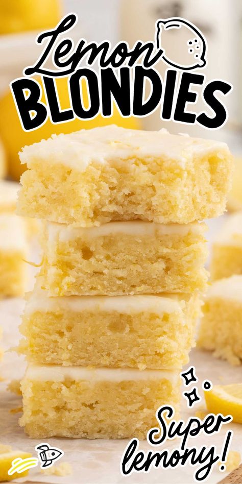 Fresh Lemon Recipes, Lemon Desserts Bars, Fruit Deserts, Lemon Cake Bars, Lemon Blondies, Lemon Bar Cookies, Martini Party, Lemon Brownies, Lemon Bars Recipe