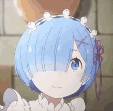 Re Zero, Hair, Anime, Blue