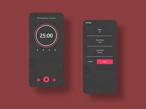 Pomodoro App Design, Pomodoro App, Pomodoro Clock, Pomodoro Technique App, Bento Design, Timer App, Saving App, Car App, Mini Project