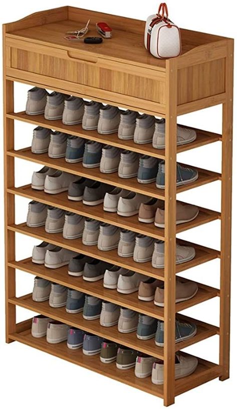 Wooden Shoe Rack Designs, Shoe Rack For Home, Wooden Shoe Rack, Shoe Storage Furniture, Store Shelves Design, Small Spa, Wooden Shoe Racks, Shoe Rack Living Room, Closet Design Layout