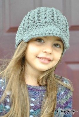 Newsboy Hat Pattern, Crochet Newsboy Hat, Cluster Stitch, Pola Topi, Crochet Hat With Brim, Crochet Unique, Crochet Kids Hats, Confection Au Crochet, Crocheted Hat