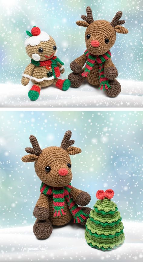 Free Christmas Crochet Deer Pattern by Amigurumi Today Christmas Crochet Amigurumi, Deer Crochet, Christmas Amigurumi, Crochet Amigurumi Patterns, Amigurumi Today, Christmas Crochet Patterns Free, Crochet Deer, Christmas Crochet Pattern, Deer Pattern