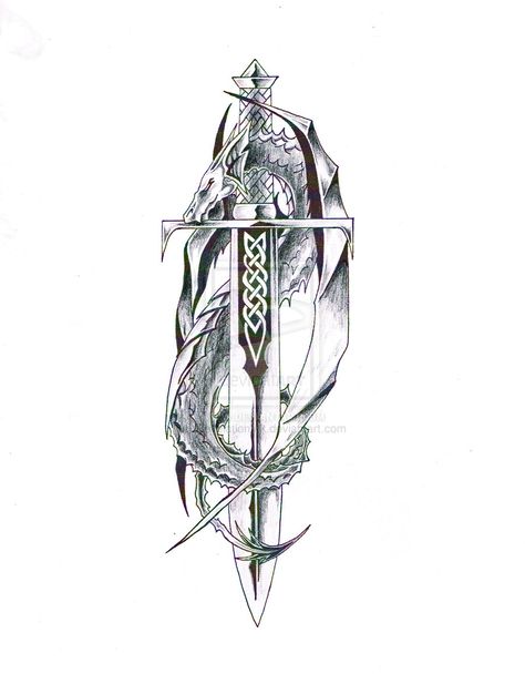 Celtic Sword Shield Tattoo Designs | Dragon with Sword 1 by RevelationInk Flaming Tattoo, Celtic Dragon Tattoos, Shield Tattoo, Viking Tattoo Sleeve, Cross Drawing, Celtic Cross Tattoos, Chinese Dragon Tattoos, Celtic Tattoo, Warrior Tattoos