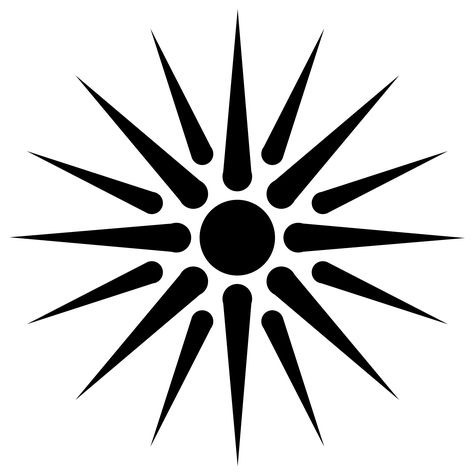 Macedonian Tattoo Symbols, Sun Of Vergina, Macedonian Sun Tattoo, Vergina Sun Tattoo, Macedonian Tattoo, Macedonia Tattoo, Botanical Tattoo Design, Greek Sun, Popular Tattoo Designs