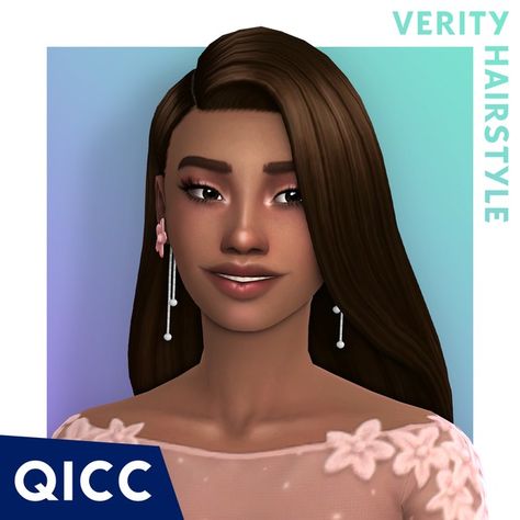 Verity Hair | Patreon Sims 4 Long Straight Hair, Progress Pictures, Long Straight Hair, Braided Updo, Maxis Match, Custom Content, The Sims 4, Sims Cc, Hair A