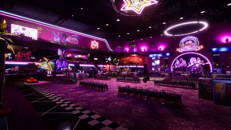 Fnaf Sb Background, Fnaf Restaurant, Fnaf Security Breach Aesthetic, Roller Rink, Survival Horror Game, Cute Galaxy Wallpaper, Body Pose Drawing, Pizza Place, Fnaf Movie