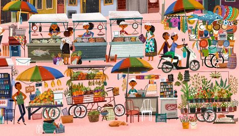 Wes Anderson Movies, Illustration Styles, City Illustration, Children's Book Illustration, Street Scenes, Colorful Drawings, Book Cover Design, Book Illustration, Children Illustration