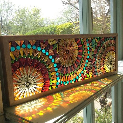 Found on Bing from www.pinterest.com Mosaic Windows, زجاج ملون, Glass Painting Designs, Glass Window Art, Mosaic Stained, Glass Mosaic Art, Stained Glass Diy, Stained Glass Crafts, Art Stained