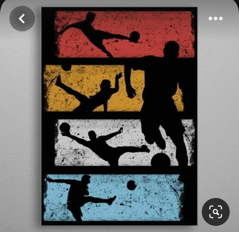 Diy Art Projects Canvas, Football Paintings, Soccer Artwork, Football Canvas, Football Artwork, Football Drawing, Soccer Wall Art, Sports Painting, Soccer Art