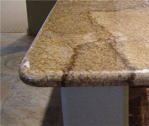 Kitchen Design: A Look at Countertop Edge Profiles Bullnose Edge Countertop, Flooring Countertop, Granite Countertop Edges, Kitchen Countertop Edges, Countertop Edges, Fireplace Hearths, Household Budget Template, Granite Kitchen Countertops, Granite Worktops