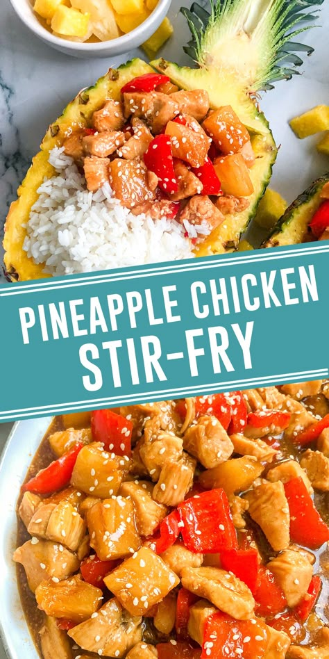 Pineapple Chinese Chicken, Hawaiian Stir Fry Recipes, Pineapple Pepper Chicken, Sweet And Spicy Pineapple Chicken, Hawaiian Stir Fry, Chicken And Pineapple Stir Fry, Pineapple Stuffed Chicken, Sweet And Sour Pineapple Chicken, Chicken Tender Stir Fry Recipes