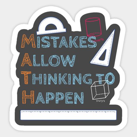 Mistakes Allow Thinking To Happen, Scrapbook Math Stickers Printable, Math Stickers Aesthetic Printable, Mathematics Stickers Printable, Math Profile Picture, Math Logo Aesthetic, Math Stickers Printable, Math Design Aesthetic, Math Design Ideas