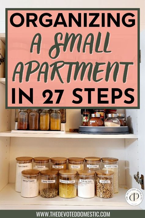 Organizing a small apartment doesn't have to be hard! Or at least it's easy as pie with these 27 tried & true small apartment organization ideas! These small apartment storage hacks will help maximize space in EVERY room of your tiny home!! Small Apartment Organization Ideas, Apartment Organization Ideas, Organization Ideas For Small Spaces, Apartment Hacks Organizing, Small Apartment Organization, Space Saving Hangers, Creative Organization, Small Apartment Living Room, Apartment Organization