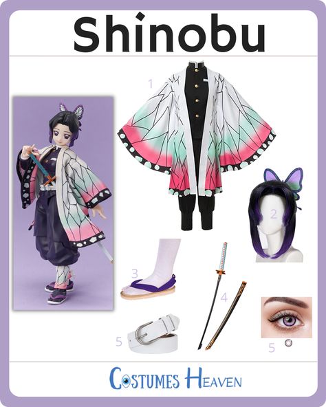 Shinobu Dress, Shinobu Costume, Demon Slayer Halloween Costume, Halloween Demon Slayer, Diy Cosplay Costumes, Funny Enhypen, Cosplay Demon Slayer, Shinobu Cosplay, Butterfly Wings Pattern